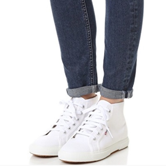 superga lace high top sneakers